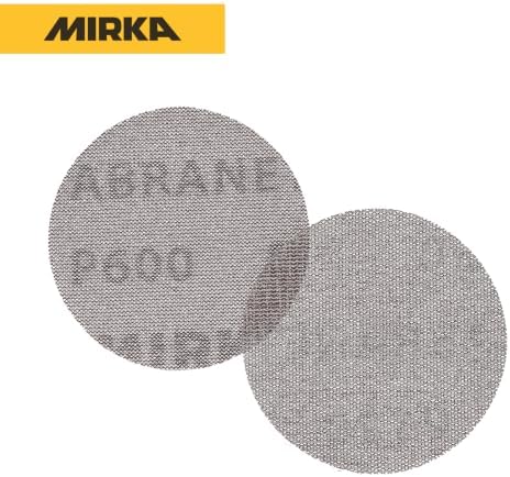 Mirka Abranet 3 Inch 600 Grit Mesh Sanding Discs, Hook and Loop, 50 Pack