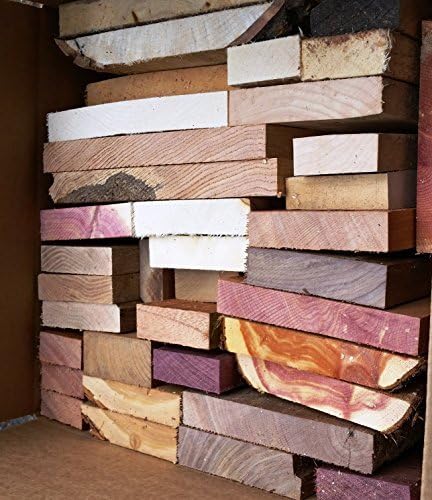 Woodchucks Wood Large Box of Long 3/4" Thick Unfinished Craft Wood. Many Species. Scrap Lumber Perfect for Odds and Ends