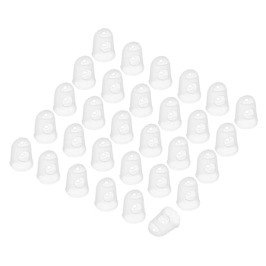 PATIKIL Finger Tip Covers Cots, Light White Silicone Finger Protectors Gloves Breathable Reusable Fingertip Caps with Air Holes for Dry Skin Finger Cracking, XS, 30 Pcs
