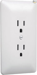 TayMac MW2000W Masque 2000 Series 1-Gang Nonmetallic Decorator Style Duplex Cover-Up Wall Plate, White, 5-Pack