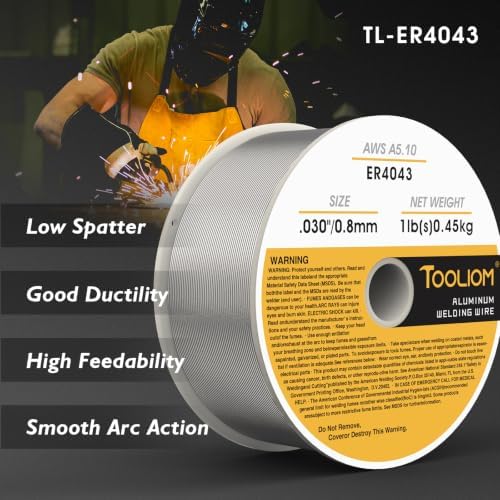 TOOLIOM ER4043 0.030" Aluminum MIG Welding Wire, 1LB Spool