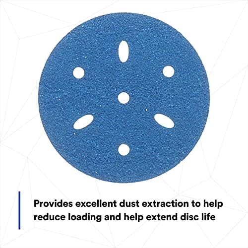 3M Hookit Blue Abrasive Disc, 321U, 36142, 3 in, 80+ Grade, Multi-Hole