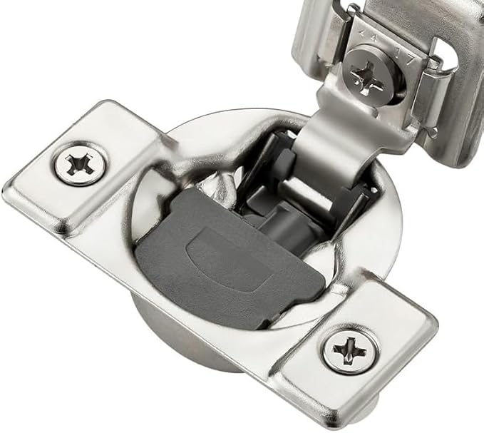 Ravinte 50 Pack 25 Pair 1-3/8 inch Overlay Soft Close Kitchen Cabinet Hinges Stainless Steel Adjustable Kitchen Hinges Satin Nickel Cabinet Hardware