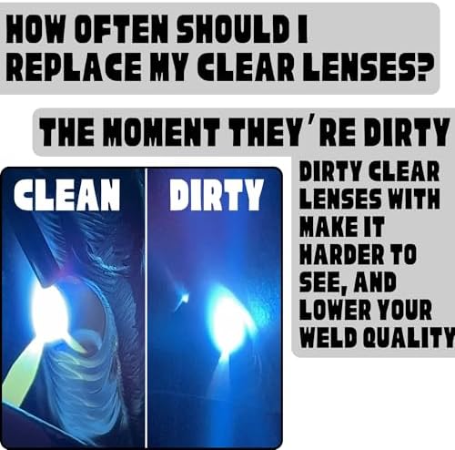 10 Pack of 2x4.25 Clear Welding Lenses, Replacement Clear Welding Lens 2x4 1/4, Welding Hood Clear Lenses, Top Protection For Welding Lens And Eyes, Lightweight, 0.04" Thick