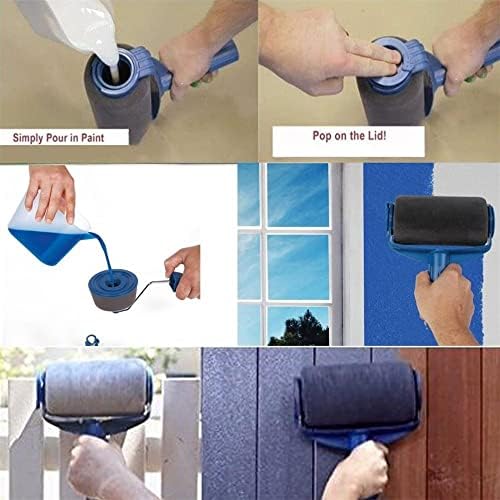 Seamless Paint Roller Brush Tool Flocked Edger Wall Painting with 2 Roller