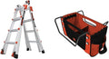 Little Giant Velocity Multi-Position Ladder, 17 Ft, Aluminum, 300 lbs, Silver, Black, Red, Wheels, Multi Position