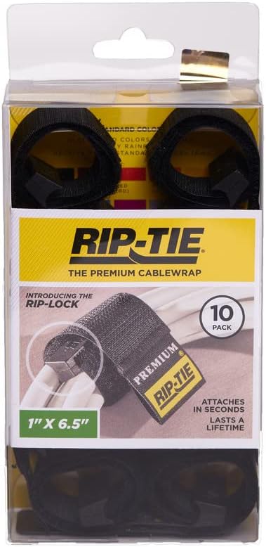 RIP-TIE 1 x 4.5 Rip-Lock CableWrap Cable Tie Perfect for Heavy Duty Cables 10 Pack Brown