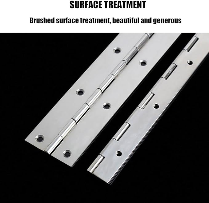 EPHECH 20Inch Continuous & Piano Hinges, 2PCS Heavy Duty Stainless Steel Piano Hinge, Smooth Polished Folding Continuous Hinge, 0.04inch Leaf Thickness, 1.2inch Open Width