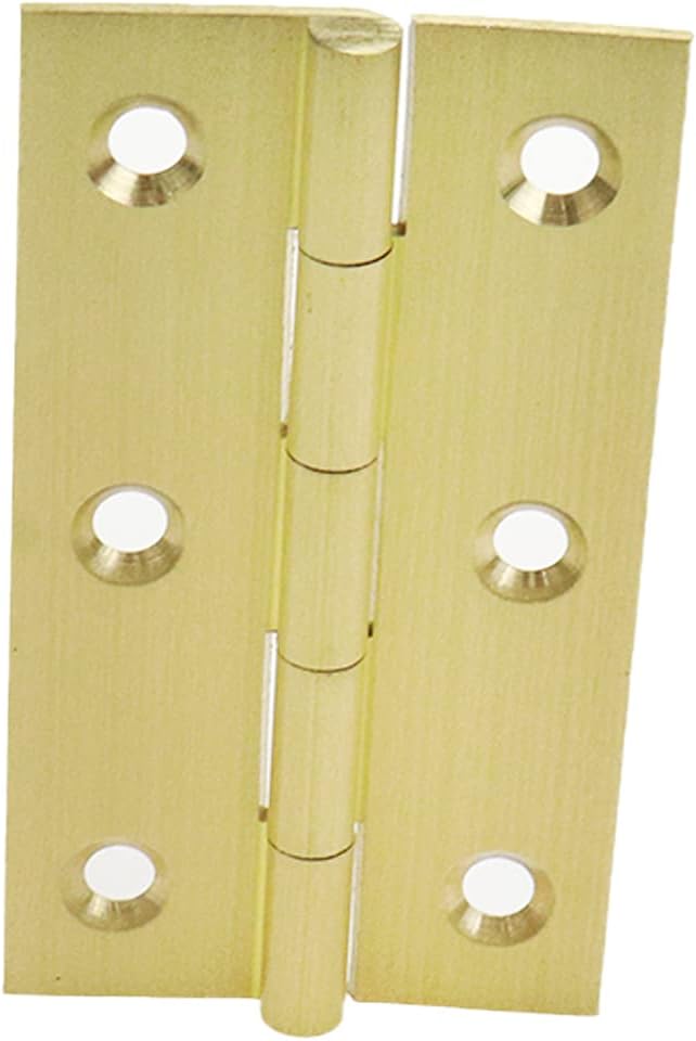 Mcredy 4 Pcs 3 Inch Cabinet Hinges Solid Brass Door Hinges with Mounting Screws for Gate Closet Box, Gold