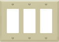 ENERLITES Decorator Light Switch or Receptacle Outlet Wall Plate, Gloss Finish, Size 3-Gang 4.50" x 6.38", Unbreakable Polycarbonate Thermoplastic, UL Listed, 8833-I, Ivory