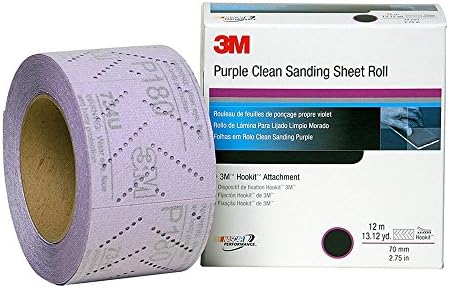 3M 30714 Hookit 740I Purple 70 mm x 12 m 60 Grit E Weight Clean Sanding Sheet Roll