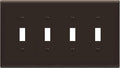 ENERLITES Quad Light Switch Wall Plate, Toggle Switch Plate, Gloss Finish, 4-Gang Mid-Size 4.88" x 8.58", Unbreakable Polycarbonate Thermoplastic, 8814M-BR, Brown