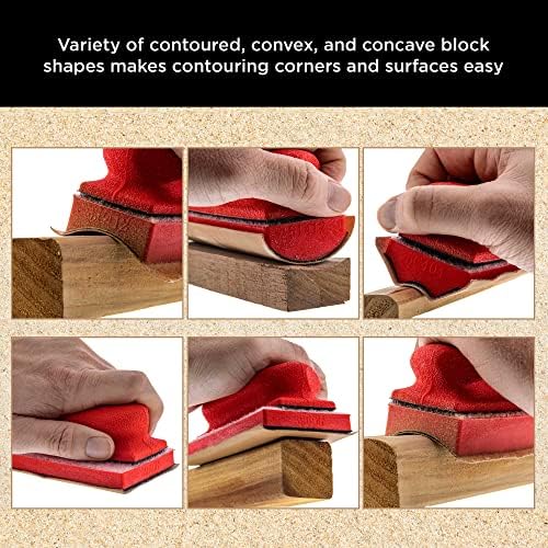 Dura-Gold 20-Piece Contoured Profile 5" Hand Sanding Block Set with 40