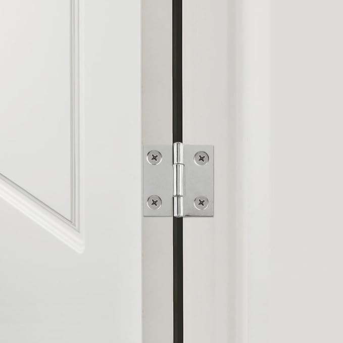 MY MIRONEY 20PCS Stainless Steel Folding Hinges Cabinet Door Hinge Home Furniture Hardware Butt Hinge for Wooden Box, Door and Window, DIY Projects, 1-1/2 Inch