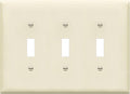 ENERLITES Triple Light Switch Wall Plate, Toggle Switch Plate, Gloss Finish, 3-Gang Mid-Size 4.88" x 6.77", Unbreakable Polycarbonate Thermoplastic, UL Listed, 8813M-LA, Light Almond