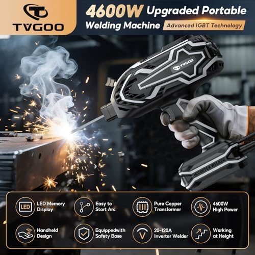 Portable Welding Machine 110V Handheld Arc Welder for 3/32"-1/8" Rods,Black