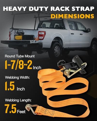 Rack Ratchet Straps, Ladder Rack Straps, Truck/Lumber/Pipe/Roof Rack Straps