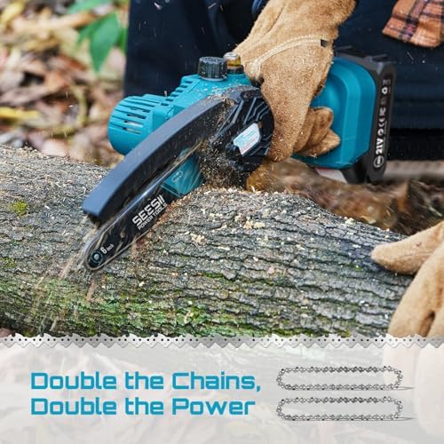 SEESII 6-Inch Mini Chainsaw Cordless with Oiler System