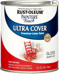 Rust-Oleum 1966502-2PK Painter's Touch Latex Paint, Quart, Gloss Apple Red, 1 Quarts (Pack of 2)