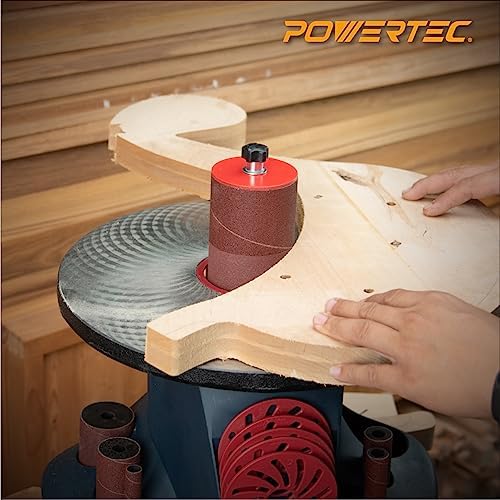 POWERTEC 11211 4.5 Inch Sanding Sleeves for Spindle Sander, 120 Grit, Aluminum Oxide Sandpaper Diameter 3/4 Inch – 3 Pack