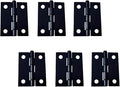 QCAA Narrow Butt Utility Hinge, Swaged, with Removable Loose Pin for Cabinet Door or Box Hinge, 2" x 1-1/2" x 1.4mm, Flat Black, 6 Pack, Made in Taiwan