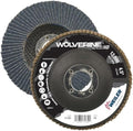 Weiler 31389 Wolverine 4-1/2" x 7/8" Arbor Hole Abrasive Flap Disc, 80 Grit Zirconia Alumina, Flat Type 27, Phenolic Backing, High Density (Pack of 10)