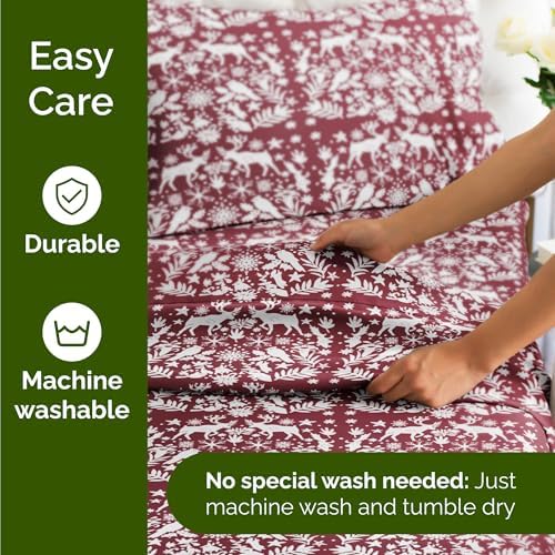 Christmas Sheet Set, Nordic, Holiday Xmas Bedding Set - Twin XL Size