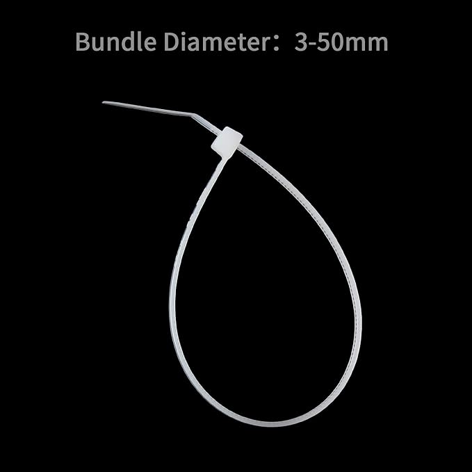 XINGO 8 Inch White Cable Zip Ties (500 Pack), 40 Lbs Tensile Strength-Heavy Duty, Self-Locking Nylon Plastic Nylon Wire Ties for indoor and outdoor use