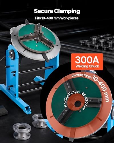 VEVOR 110V Linkage Roller for Welding, Supports 1000KG/2205LBS, Speed 80-1600 mm/min, Adjustable Diameter 25-1400mm, Includes Rotary Positioner & Torch Stand for Enhanced Welding Efficiency