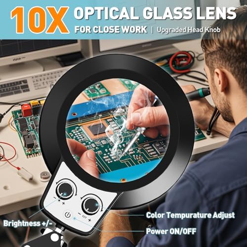 Helping Hands Soldering Station, 10X Magnifying Glass with Light