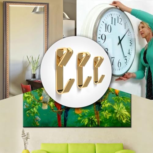 Picture Hanging Kit, Extra Thick, 100lb 50lb 30lb, Heavy Duty Plaster Wall and Drywall Large Hangers and Hooks Hardware for Painting and Frame to Hang on, 280pcs Gold with Nails