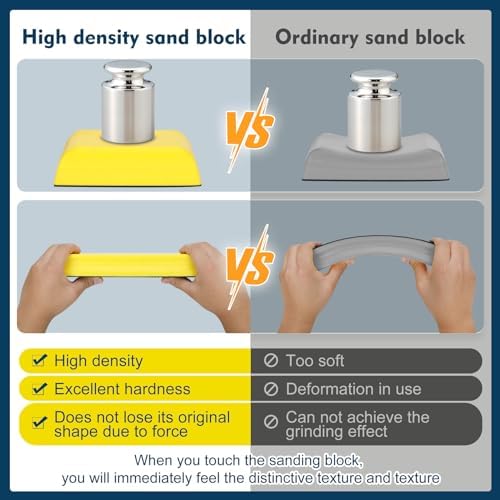 Werhoo 9Pcs Hand Sanding Block Set with 20 Sandpaper