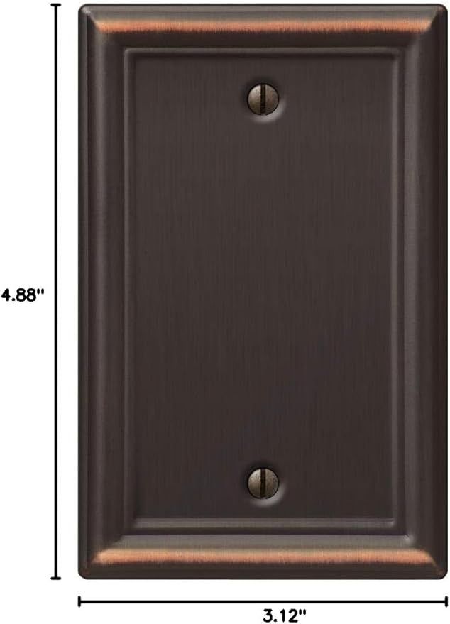 Amerelle 149BDB Chelsea Wallplate, 1 Blank, Steel, Aged Bronze, 1-Pack