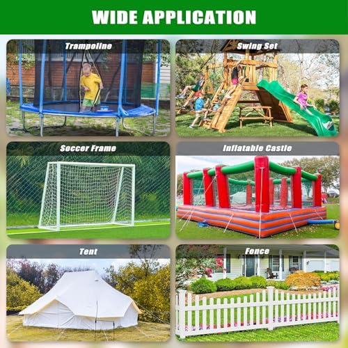 Insaga 24" Ground Anchors Screw in, 4 Pack Trampoline Anchors with L Bracket – Spiral Heavy Duty Earth Anchor for Shed, Swing Set, Mobile Home, Tent, Carport, Gazebo, Canopy, Playground, Playset