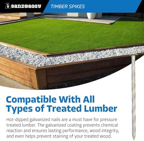 Sandbaggy 6" Spiral Landscape Timber Spikes - Galvanized Steel Nails - Landscaping Stakes, Artificial Turf Pins - 3 Gauge Steel (Metal, 10000)