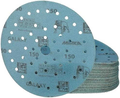 Mirka Galaxy Multifit 6 Inch Ceramic Discs, 150 Grit, Hook & Loop, 50 Pack