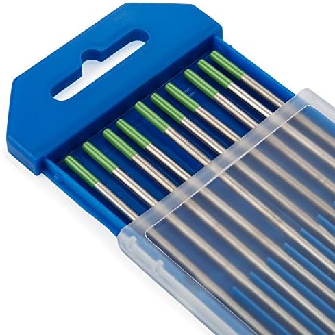 Midwest Tungsten Service TIG Welding Tungsten Electrodes 10-Pack (Green - Pure Tungsten, 0.040")