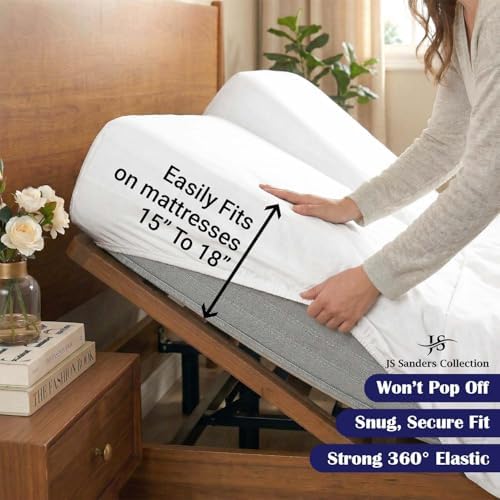 JS Sanders Collection Split Head Sheet Set 4PC King Size, White