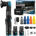 LDHTHOPI 73Pcs Cordless Mini Car Polisher Kit, 12V DA/RO Polisher, 6-Speed