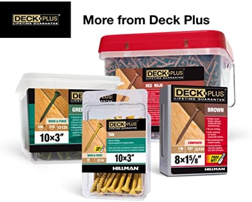 Deck Plus Deck Screws, #8 x 1-1/4in, 186 Pack, Brown