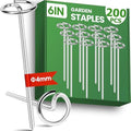 6 Inch Landscape Staples, Weed Barrier Fabric Stakes, Garden Pins (200pcs)
