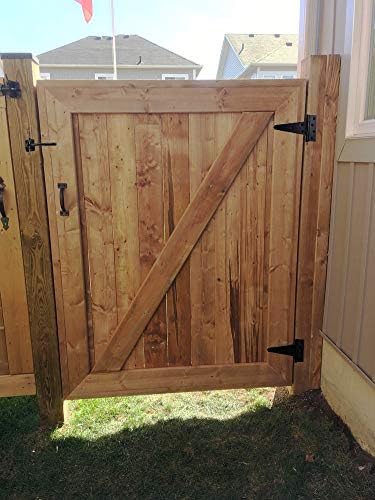 6 Inch T-Strap Shed Door Hinges Heavy Duty,Black Tee Hinge for Wooden Fences,Yard Door,Barn Door Gates, Wrought Hardware Rustproof,2Pack/Set