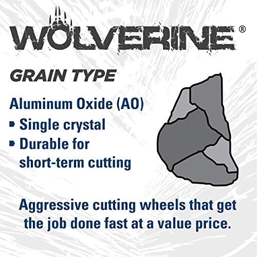 Weiler 56080 4-Inch Cutting Wheel, Wolverine AO Steel/Metal Fast Cut, Value Cutting, 0.035" A60T Type 1 3/8" Arbor (Pack of 25)