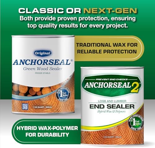 ANCHORSEAL Classic Log and Lumber End Sealer, Prevents Checking, 1 Quart