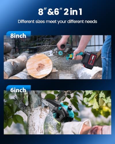 Mini Chainsaw with 1500W Brushless Motor, Electric Saw for Wood Cutting