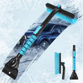 2 in 1 Extendable Snow Brush with Ice Scraper for Car Windshield, 33 Inch Car Window Scraper & Foam Snow Removal Brush for SUV, Heavy Duty Snow Cleaner for Truck Van, 360° Pivoting Head