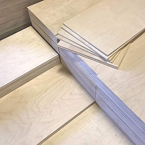 6mm 1/4" x 12" x 20" B/BB Baltic Birch Plywood (45pcs) - Perfect for Arts & Crafts, School & DIY Projects, Drawing, Painting, Wood Engraving, Burning & Laser Projects - Cherokee Wood Products (45)