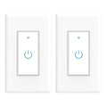 Wifi Smart Switch, Wifi Light Switch 2 Packs, Compatible with Alexa and Google Home, App Remote Control with Timing Funtion, No Hub Required (Neutral Wire Required)
