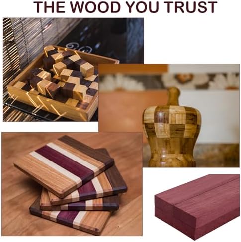 4 Pcs Purple Heart Wood Hardwood Lumber Board, 3/4" X 2" X 18"