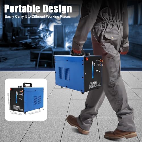 110V TIG Cooler Welder Water Cooler 10L Tig Miller Welder Torch Water Cooling Machine Cooling Tank 1500W Forward-Tilled Filling Port Upgraded Plug-in Practical Water Tank
